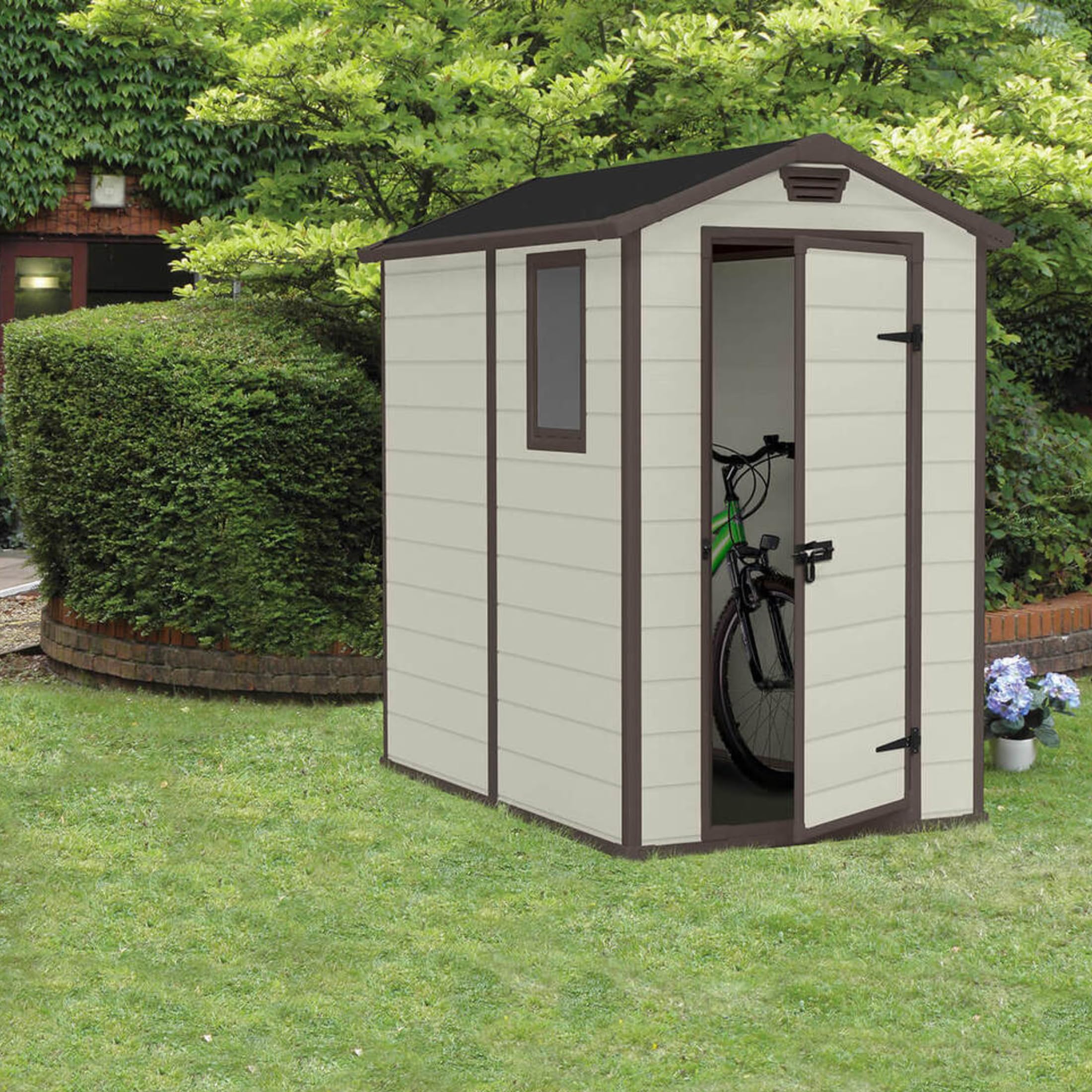 Mondo Viro Casetta in resina da giardino "Escape" con finestra laterale cm 130x192 198h