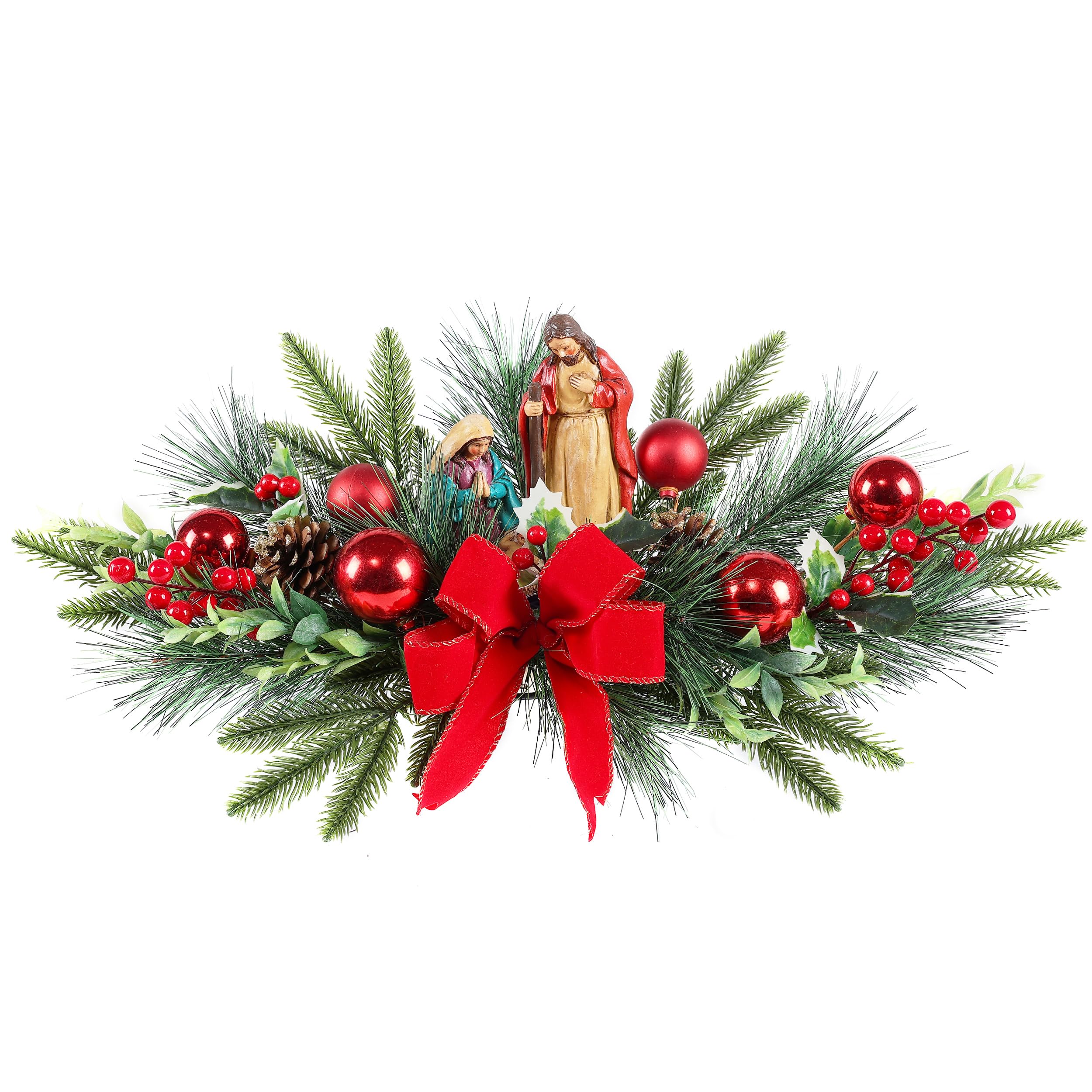 Centre de table de Noël avec LED pour décorer sans perdre d'aiguilles de pin