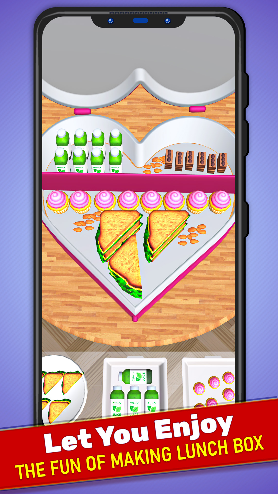 Lunch Box Organizer! Fill Food Sort Organizing Master 3D Fill The