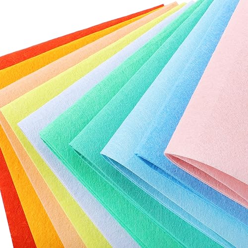 Miniatura 3 de LOTOFUN Paquete de hojas de fieltro pastel 10 piezas de 8 x 35 pulgadas surtido de hojas de tela de fieltro rígido grande para manualidades