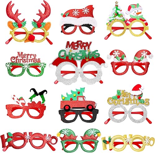 KatchOn, Gafas de Navidad para niños, paquete de 12  Recuerdos de fiesta de Navidad para adultos, gafas de vacaciones para niños  Gafas de sol de