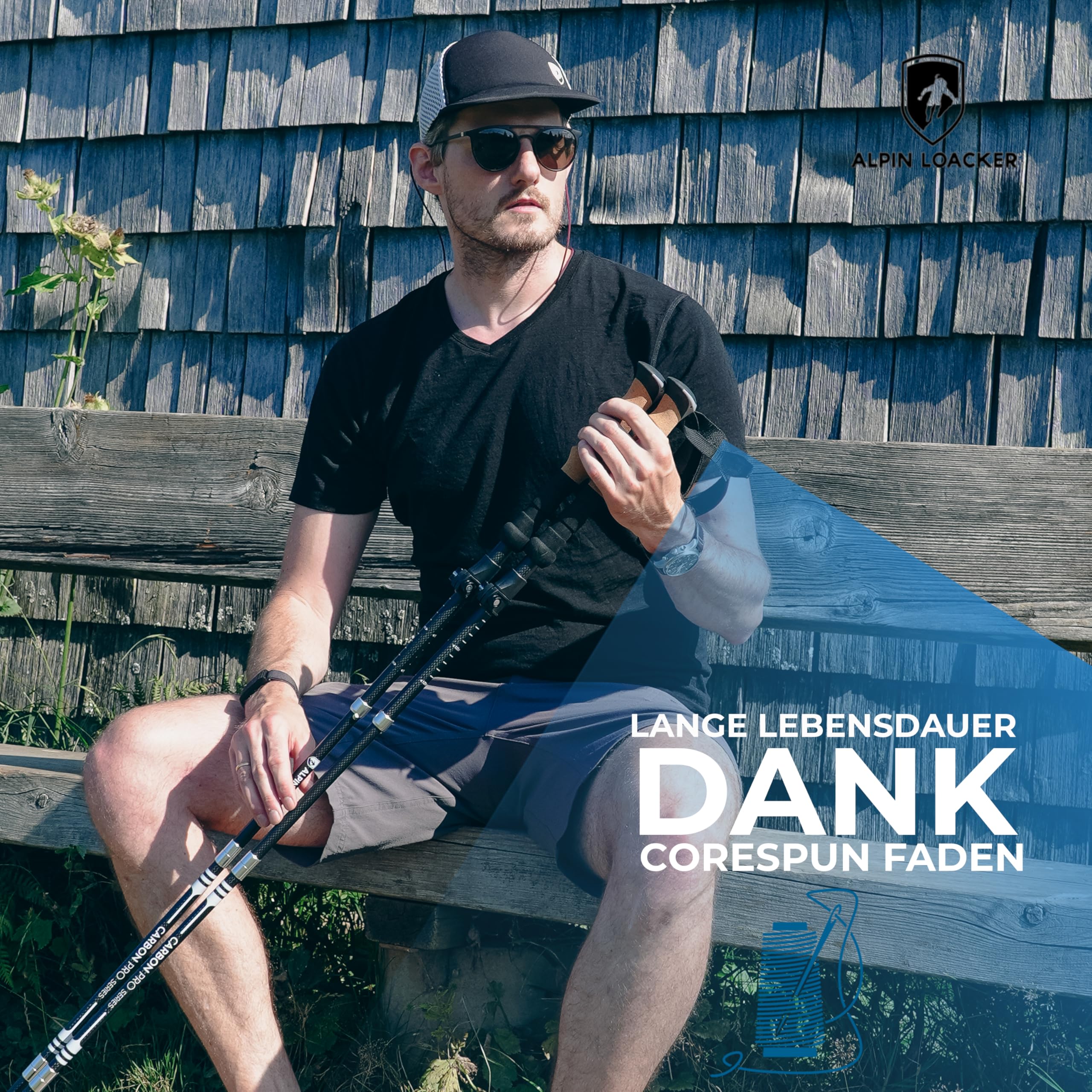 ALPIN LOACKER T-Shirt en Laine mérinos à Manches Courtes pour Homme - Anti-Transpiration - Haut Thermique Respirant et Polo, Col en V Noir XL