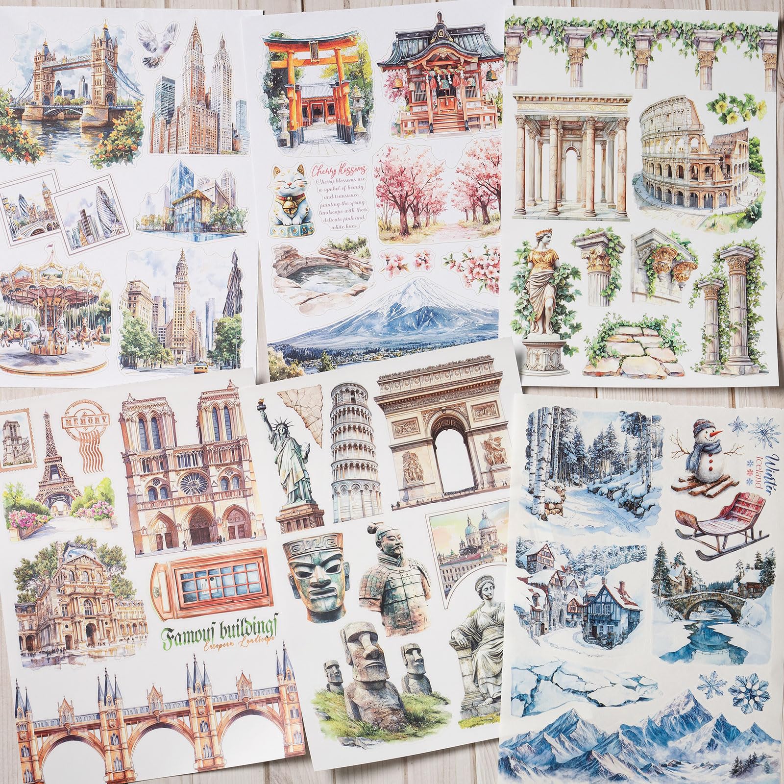YagCu Naklejka do scrapbookingu, naklejki do dziennika zabytków, artykuły do dziennika śmieci, wstępnie wycięte estetyczne naklejki do scrapbookingu dla dorosłych, dekoracyjne efemerydy, planer DIY