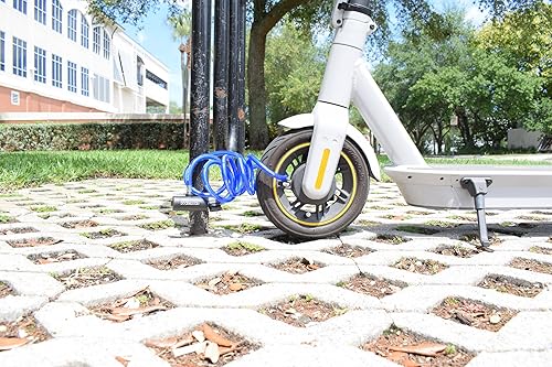 Miniatura 8 de DocksLocks Juego de candado de cable para bicicleta, cable de seguridad en espiral con cerradura de llave y soporte de montaje, protección antirrobo