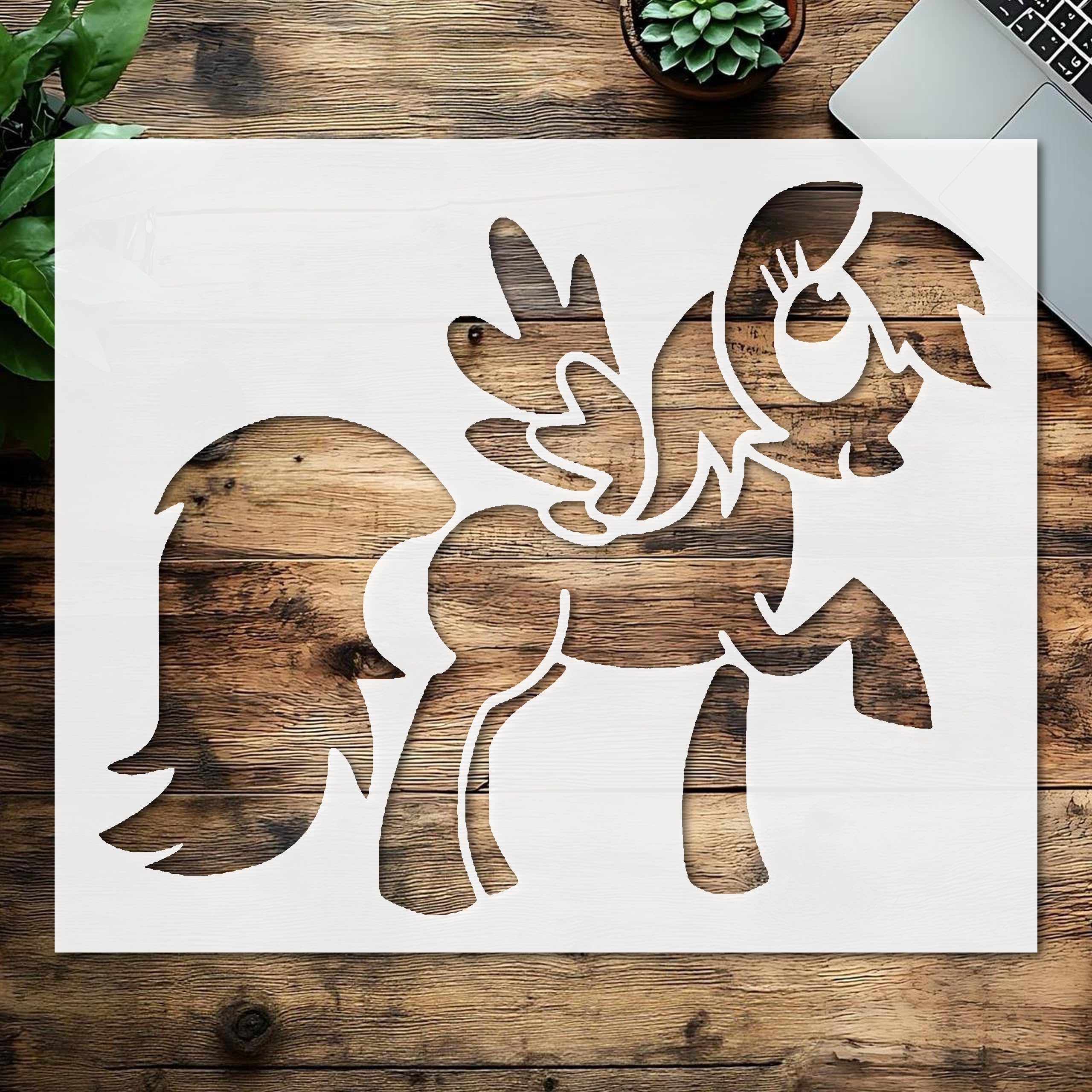 Stencil Pony Anime, Plastic Reusable, Reusable Plastic, 5.5 inchL x 5.5 inchW, for DIY Crafts and Home Decor