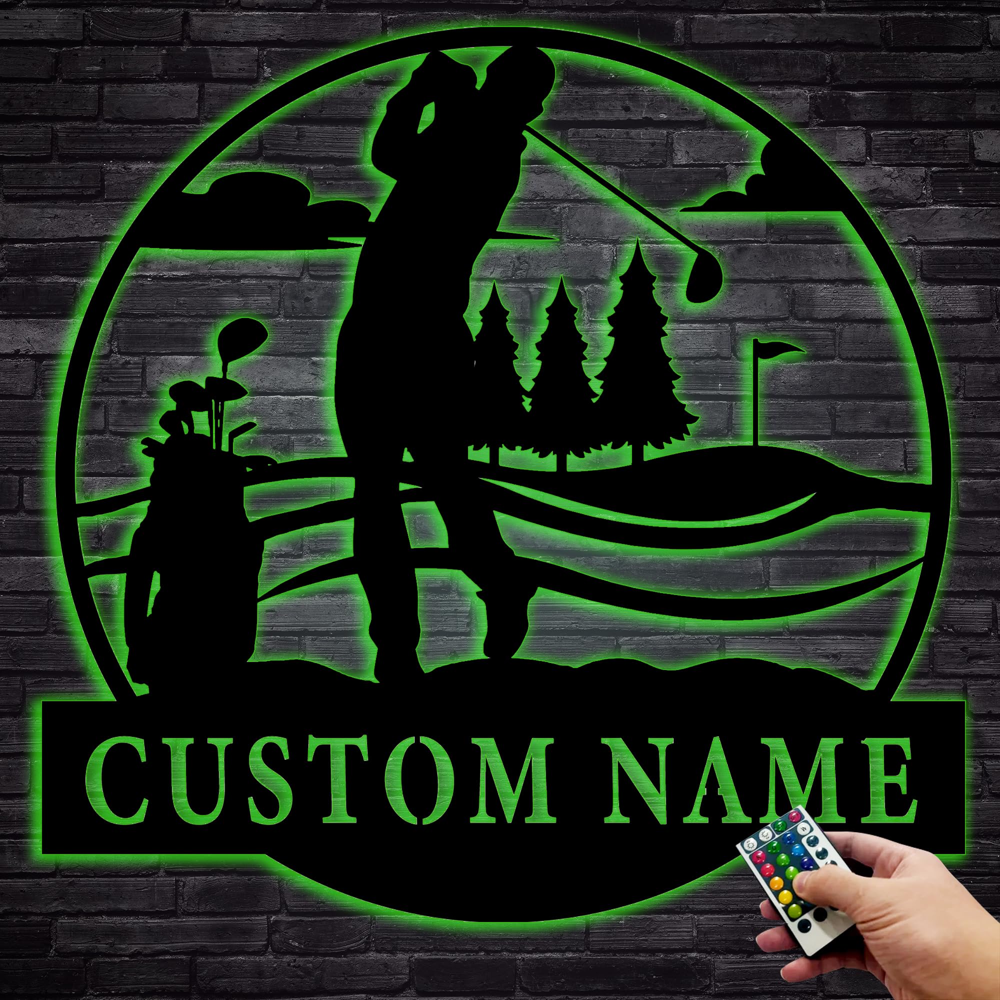 Custom Golf Sign, Personalized Golf Metal Wall Art With Led, Personalized Metal Art, Golf Club's Name Sign, Man's Cave Wall Decor, Golf Club Garden Wall Sign, Customized Golf Sign, Father's Gift