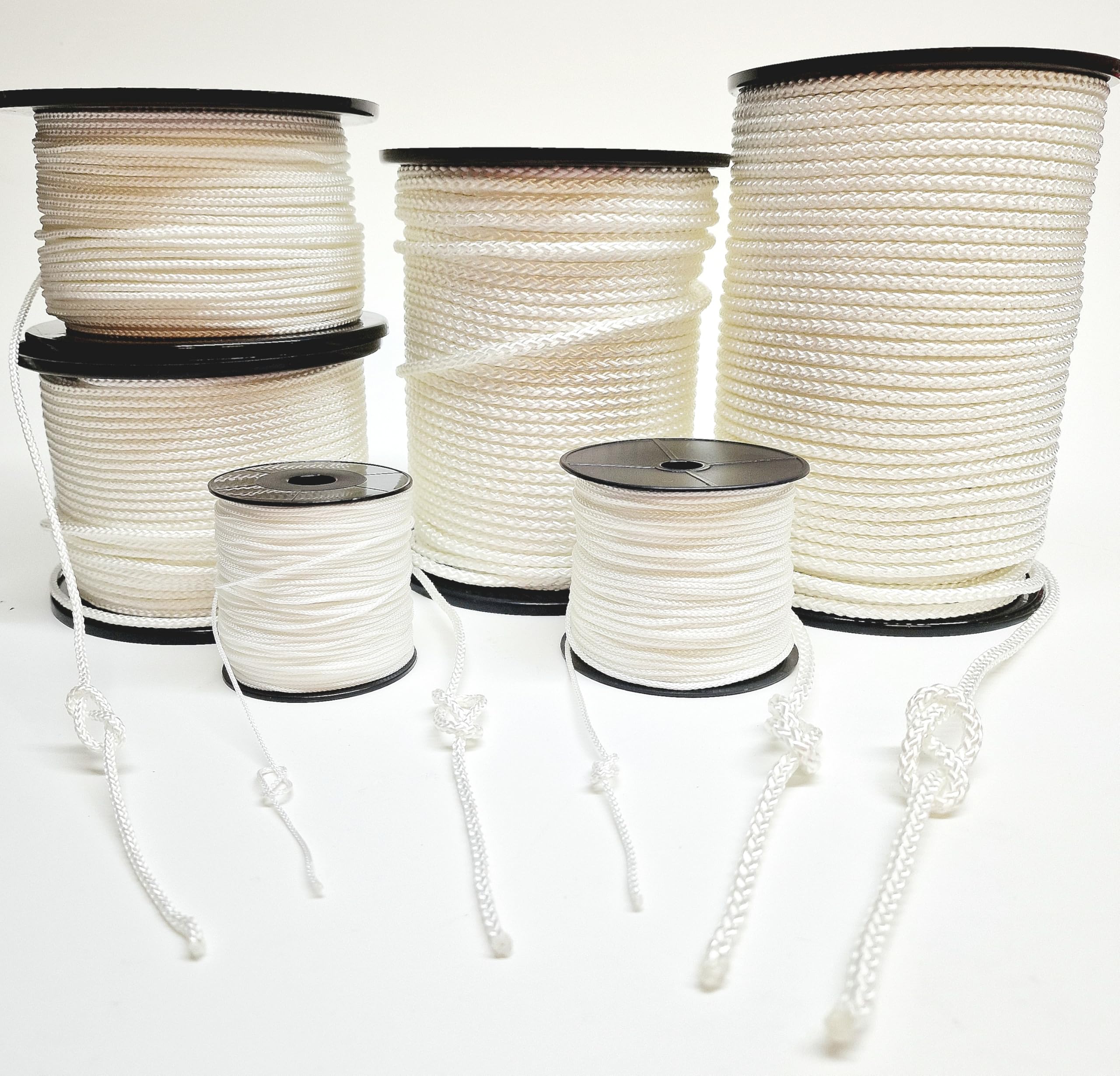 Polyester 8 Strand Cord 100mt Reel Starter Rope 1.5mm 2mm 3mm 4mm 5mm 6mm White (5mm)
