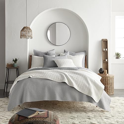 Miniatura 6 de Levtex Home Mills Waffle - Juego de colcha de tamaño matrimonialQueen, algodón de punto gofre, colcha de 88 x 92 pulgadas, tamaño de las fundas de