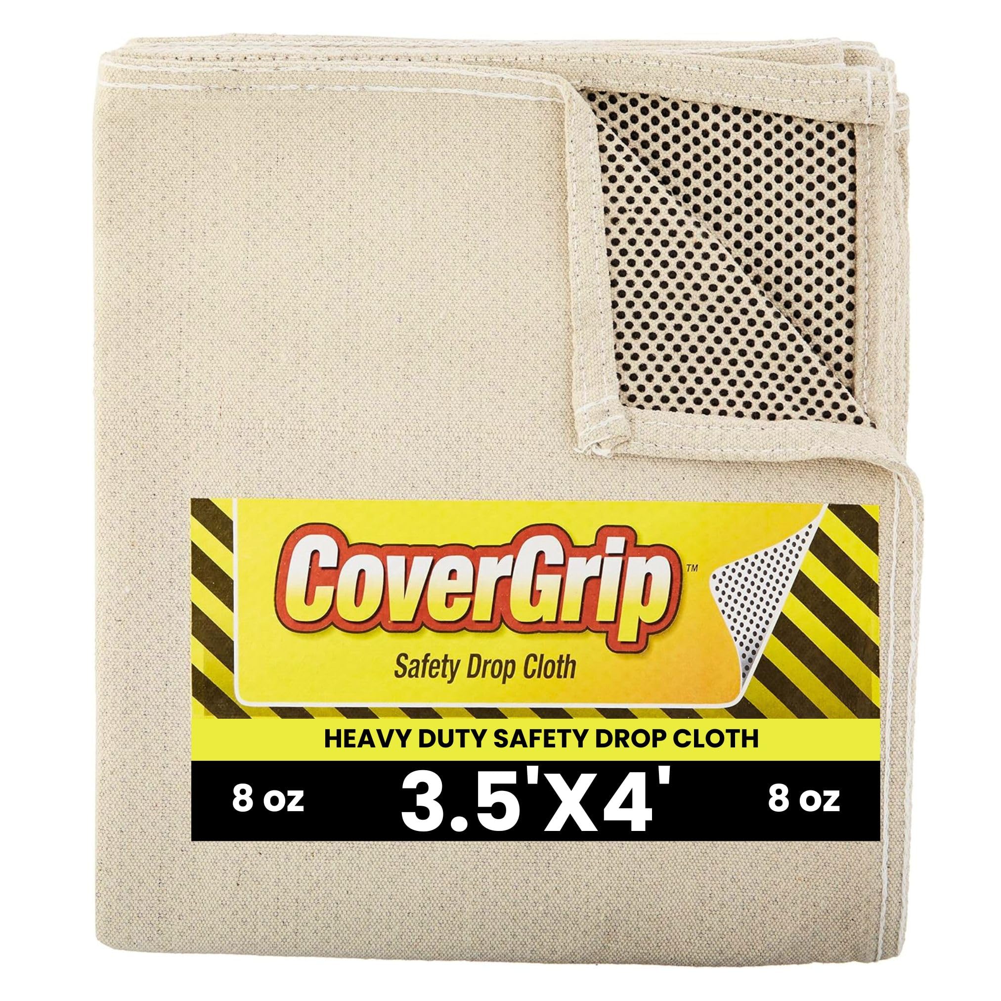 Quick Drop 8 oz Canvas Safety Drop Cloth, 3.5' x 4'