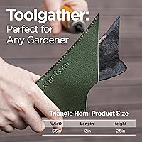 Vista 7 de Triangle Homi - Azada de mano tradicional hecha a mano, herramienta de jardín coreana para excavar y plantar con acero forjado y mango de madera