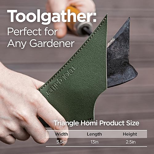 Miniatura 7 de Triangle Homi - Azada de mano tradicional hecha a mano, herramienta de jardín coreana para excavar y plantar con acero forjado y mango de madera de