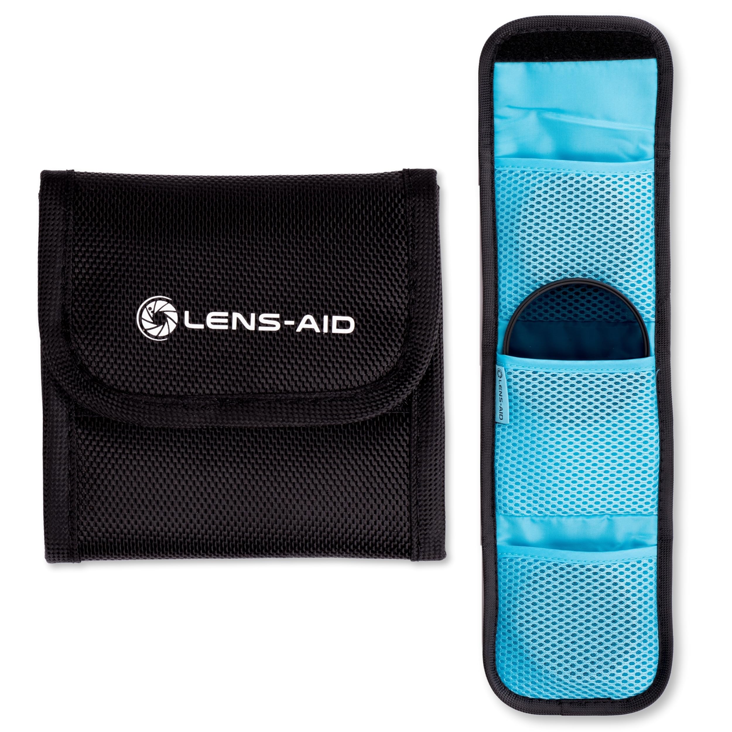 LENS-AID Custodia per Filtri Fotografici: 3 Scomparti Protetti per Filtri fino a 82 mm, Polari, UV, Copriobiettivi e Accessori – Compatta, Robusta e Pratica