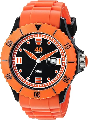 Reloj naranja y negro extragrande de 1.969 in, Naranja, Moderno