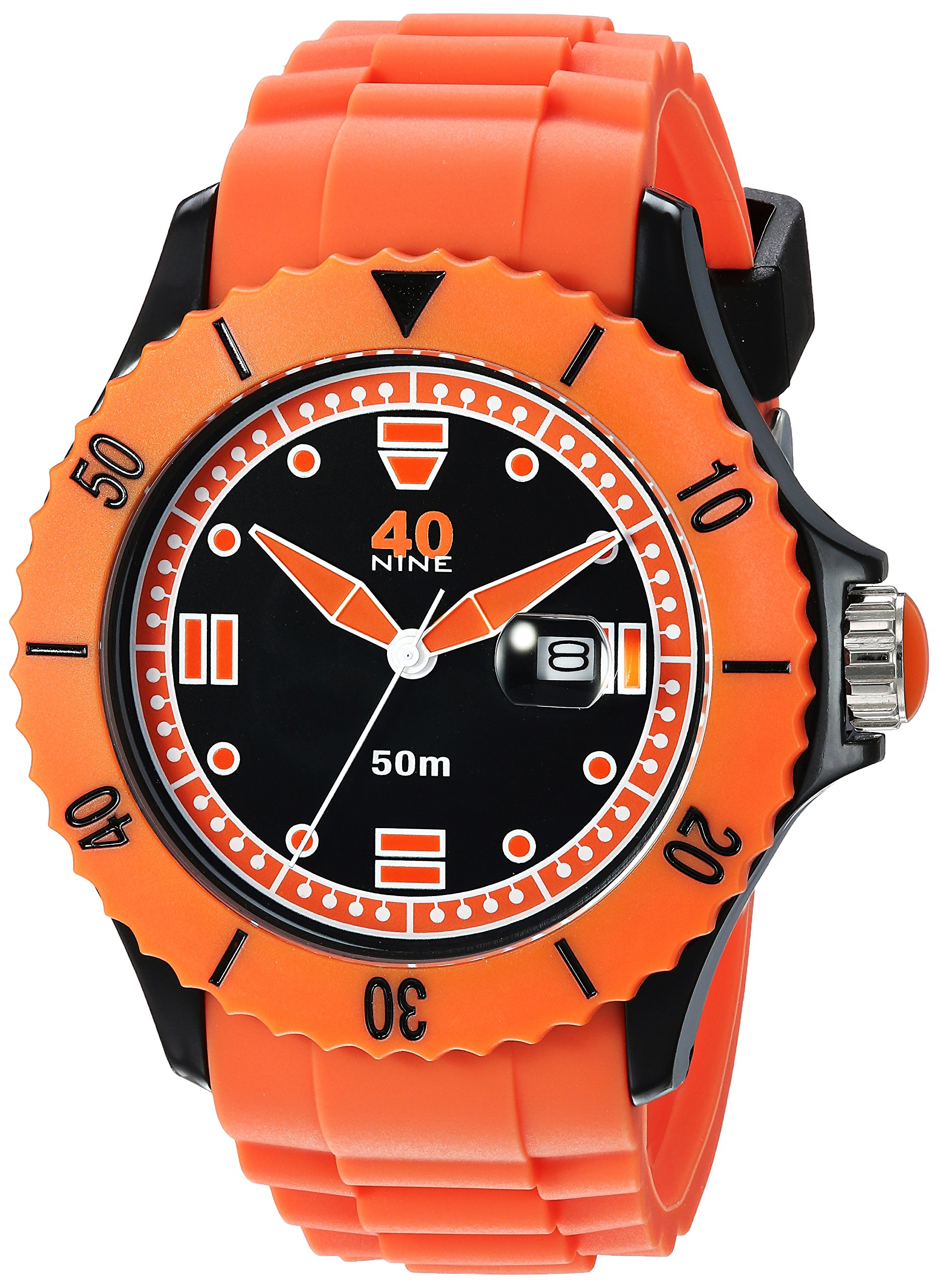 40Nine Men's Quartz Plastic and Silicone Casual Watch, Color