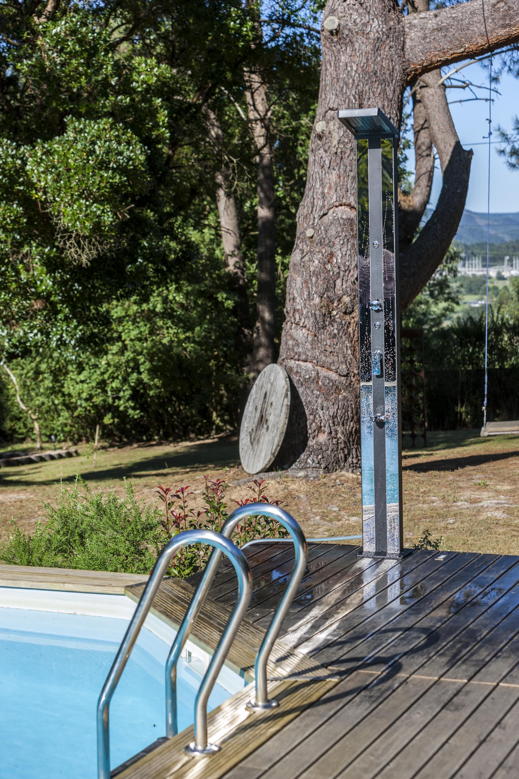 Gre DSALP38 Solar-Dusche 38 L Aluminium Einstellbarer Kopf Garten Außenbereich