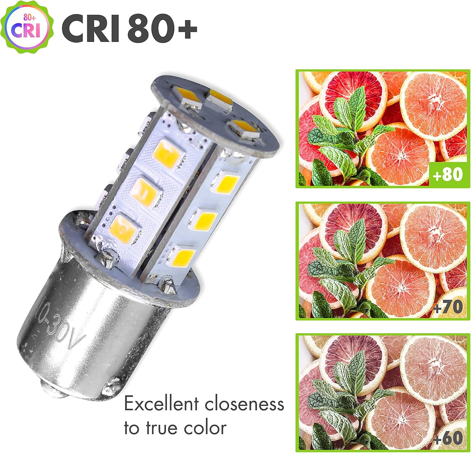 4 Pack RV LED Light Bulbs 300LM Natural White 4000K 1156 1141 1003 1073 BA15S 18 SMD LED Replacement Light Bulbs for RV Indoor Lights 10-30V (Natural White 4000K, 4-Pack)