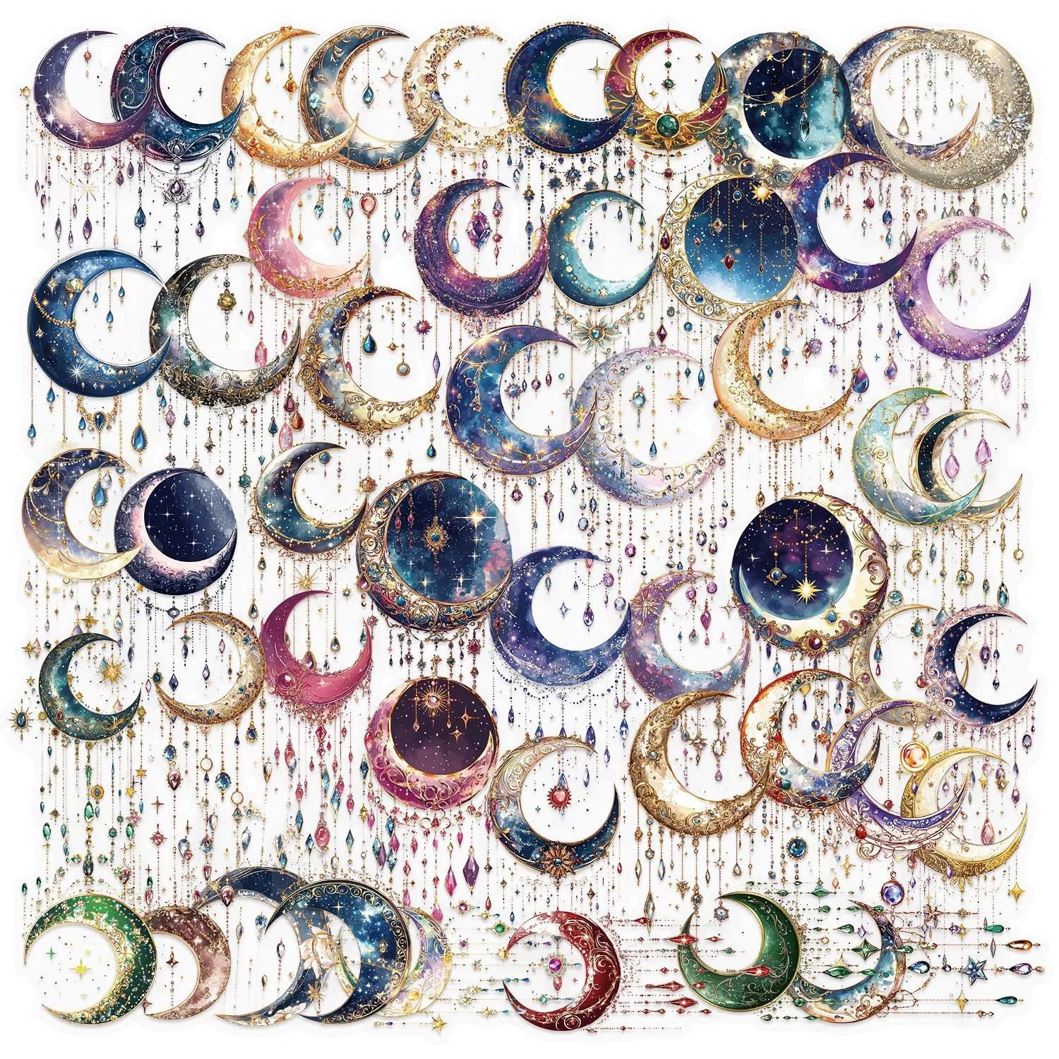 50 Stück Die Galaxie Aufkleber Pack Galactic Transparent Sticker Set Wasserdichte Vinyl Sticker für Laptop Kinder Autos Motorrad Fahrrad Skateboard Gepäck Koffer Computer Aufkleber Graffiti Decal