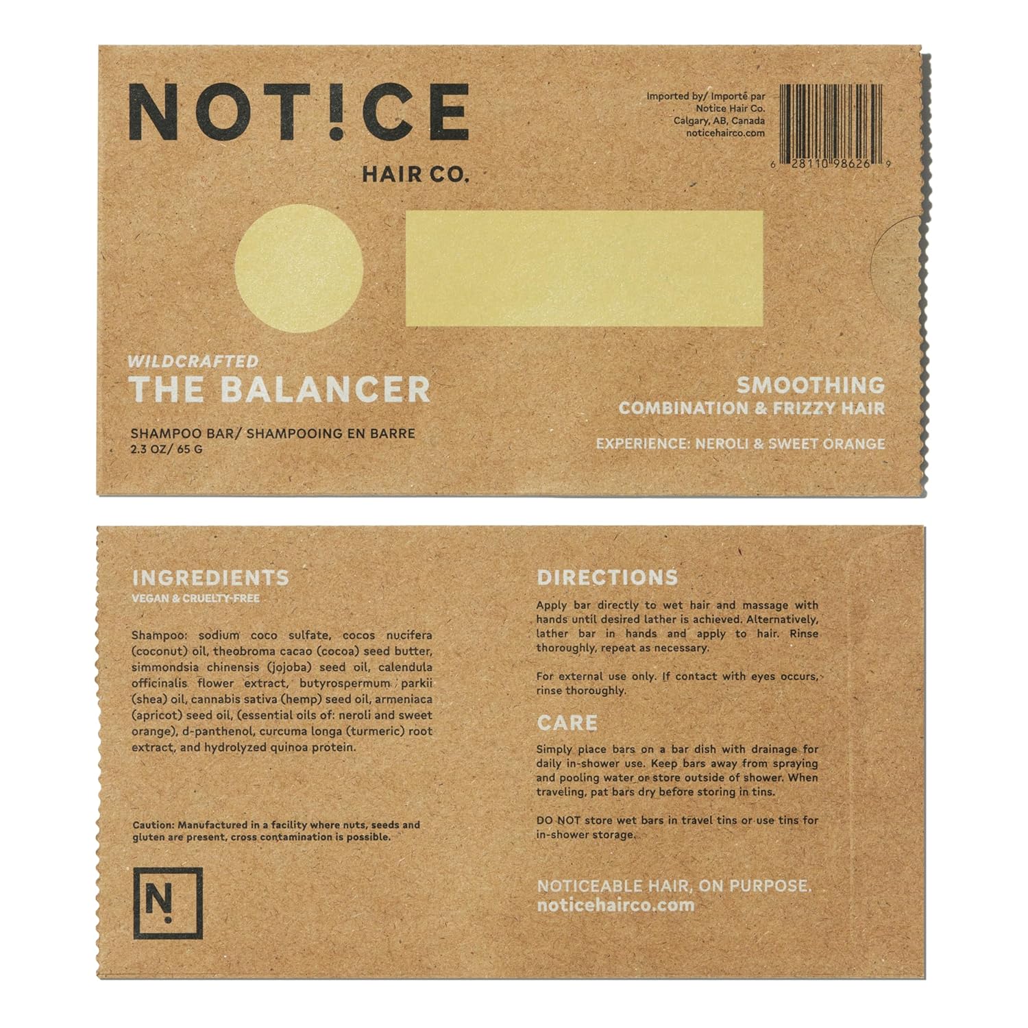 NOT!CE Hair Co. The Balancer Shampoo Bar - smoothing | combination & frizzy hair