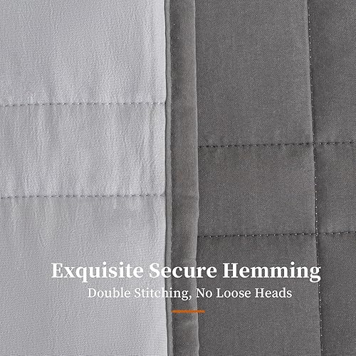 Miniatura 4 de Manta pesada tamaño King (25 libras, 88 x 104 pulgadas), manta pesada para adultos con 100% algodón suave y cuentas de cristal, gris oscuro