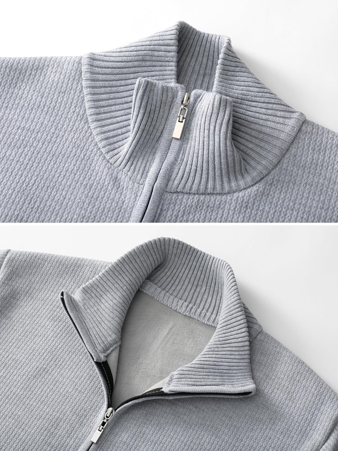 Vcansion Men's Cardigan Sweaters Classic Full Zip Knitted Cardigan Sweater with Pockets - Image 5