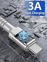 Vista 53 de Cable USBC de 10 pies, paquete de 2 cables largos USBC de carga rápida, cable trenzado de nailon USB C a USB C cargador de iPhone compatible