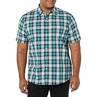 Amazon Essentials Camicia a Maniche Corte in Popeline Elasticizzato (Disponibile in)