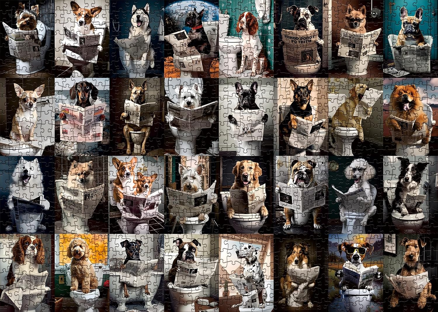 Funny Animal Puzzles 1000 Piece for Adults, Colorful Dog Horse Lion Jigsaw Puzzles Puzzle, Magic Elephant Panda Wildlife Kingdom Puzzle