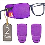 Astropic 2Pcs Large Silk Eye Patches for Adults Kids Big Glasses to Cover Either Eye (Large, Violet)