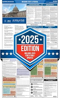 Wall Art Impact 2025 Missouri State & Federal Labor Law Poster - [Space-Saving All-in-One Design. Plain Paper-English]