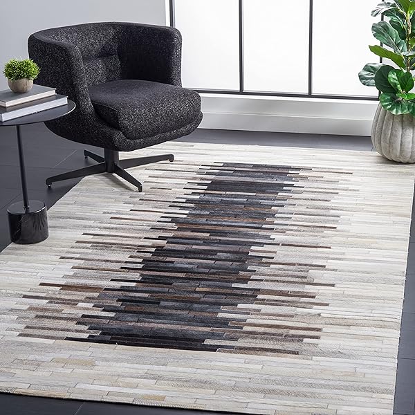 Sleek Leather Rug Ideas for Living Room Edge 25 Modern Grey and Brown Leather Rug