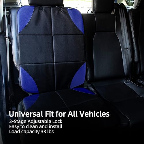 Miniatura 6 de Amooca Protector de asiento de automóvil, tela duradera y cuero para asiento trasero de asiento de automóvil infantil y mascotas, funda de asiento