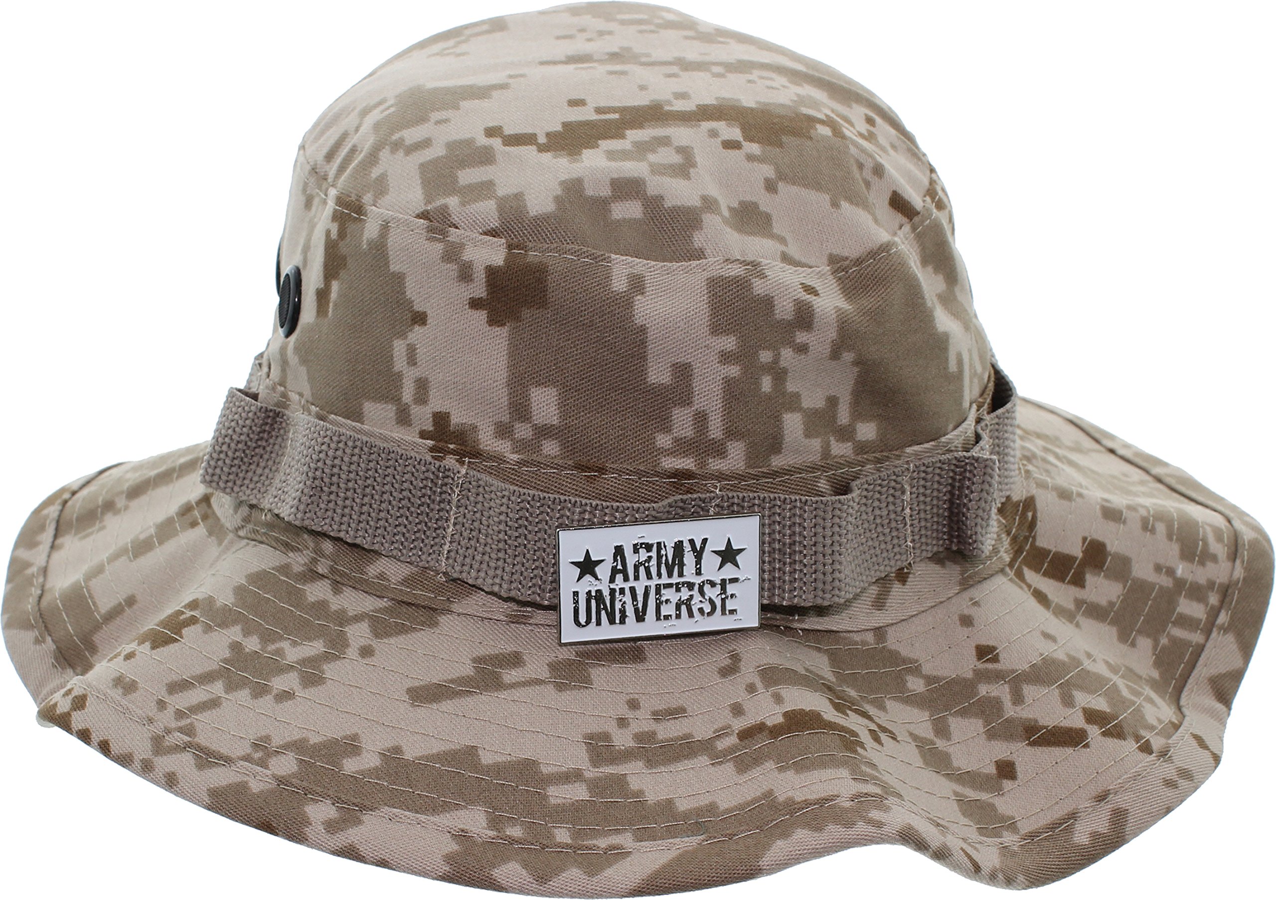 Army Universe Desert Digital Camouflage Tactical Boonie Hat Bucket Wide Brim Cap, Size X-Large 7 ¾