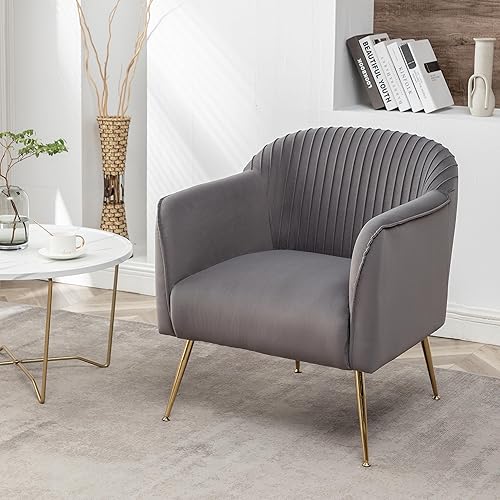 Miniatura 3 de US Pride Furniture Silla moderna de terciopelo para espacios compactos, sillón sofisticado con elegantes patas de metal, solución de asiento ideal