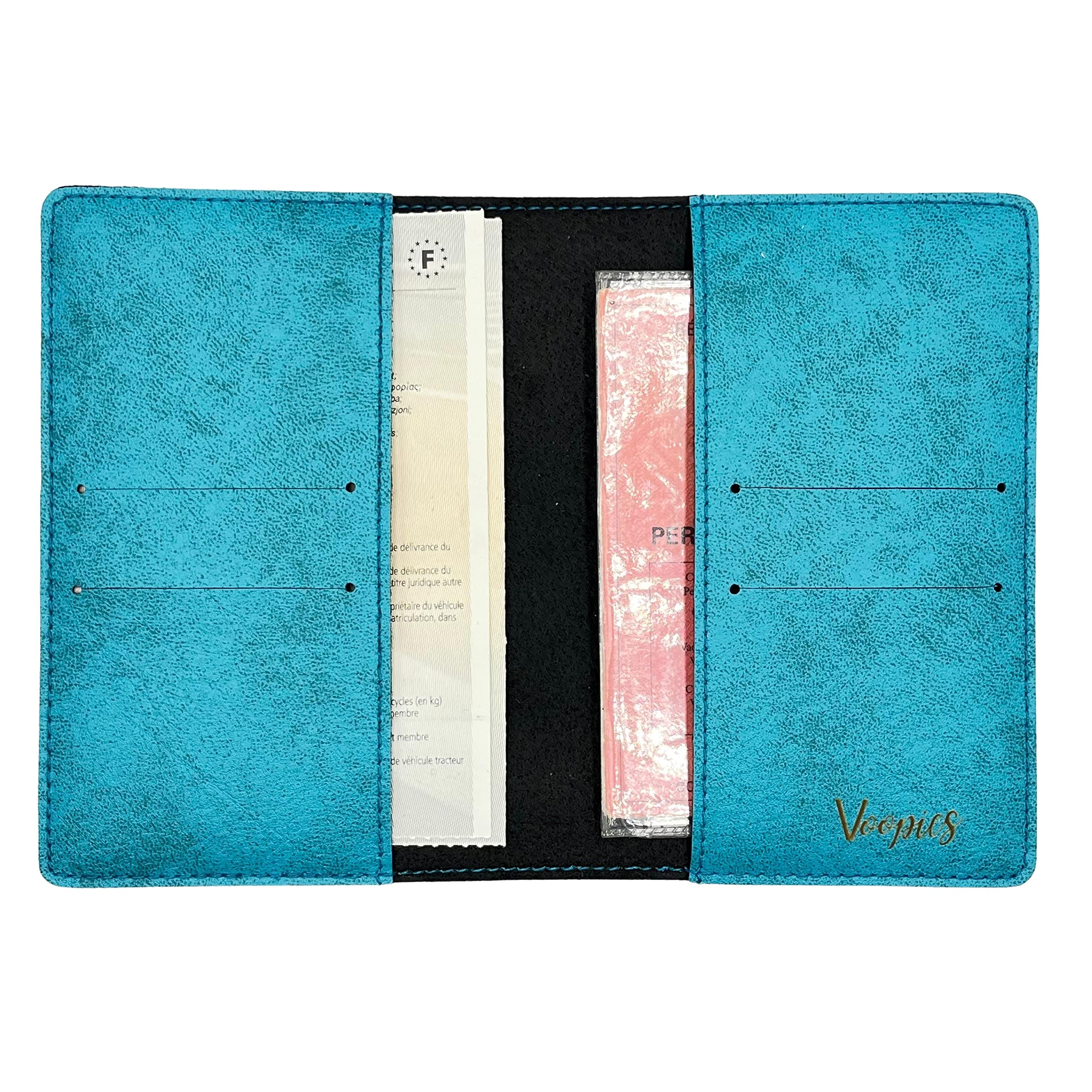 Porte Carte Grise Personnalisé, Pochette Made in France, Étui 100% Personnalisable, Protège Carte Grise Voopies, Protection Carte Grise Cuir. (Bleu Ciel)