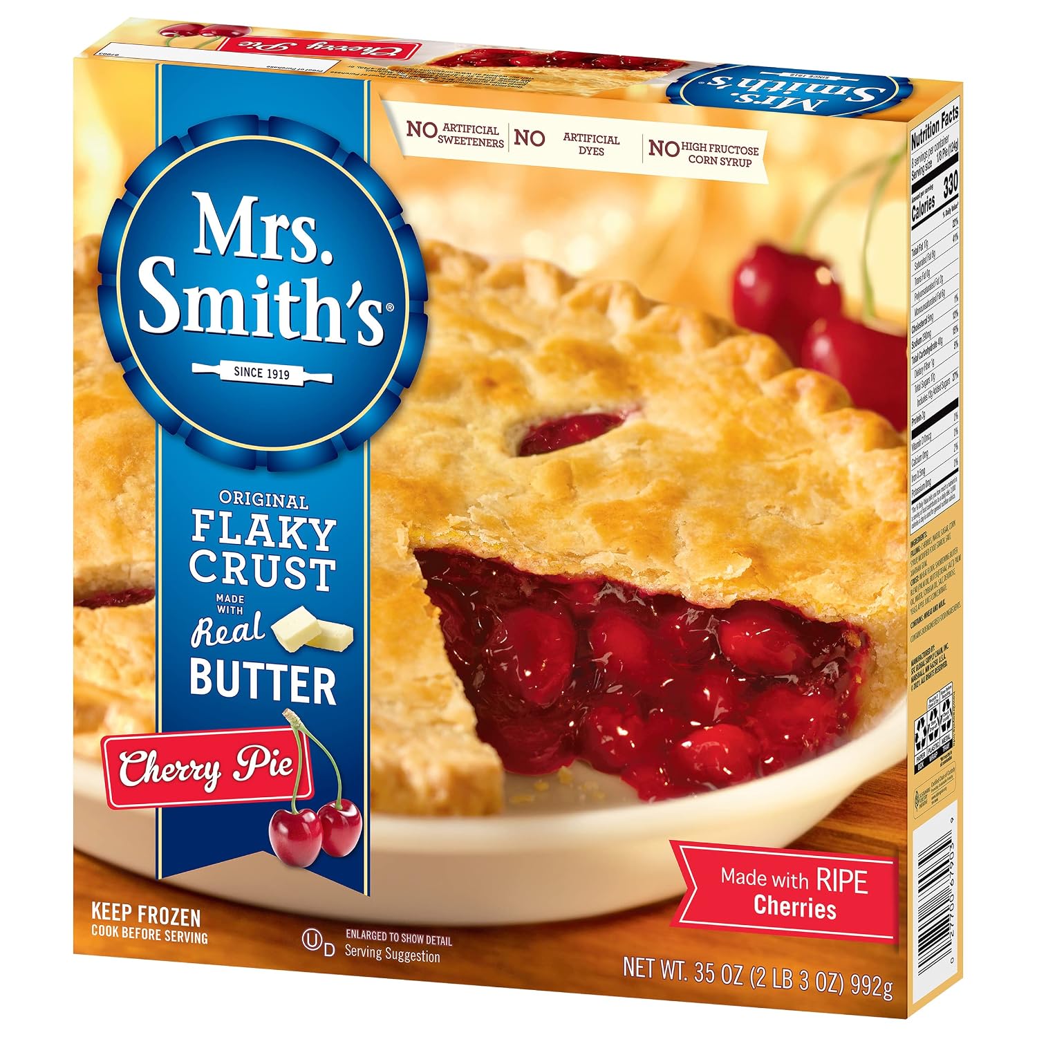 Mrs. Smith's, Original Flaky Crust Cherry Pie, 35 oz (Frozen)