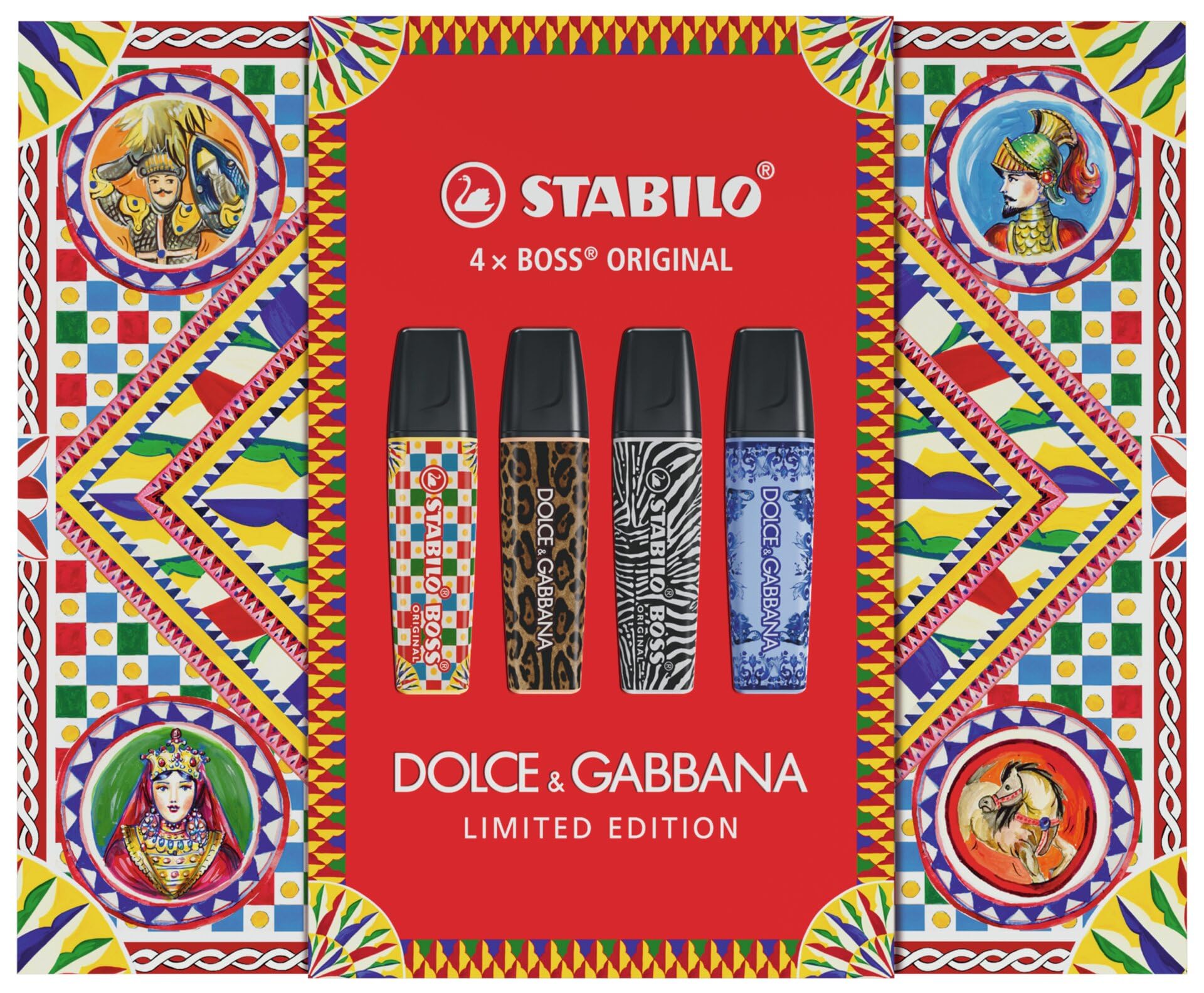 STABILO BOSS ORIGINAL x DOLCE&GABBANA - Cofanetto Premium con 4 evidenziatori - Edizione Limitata