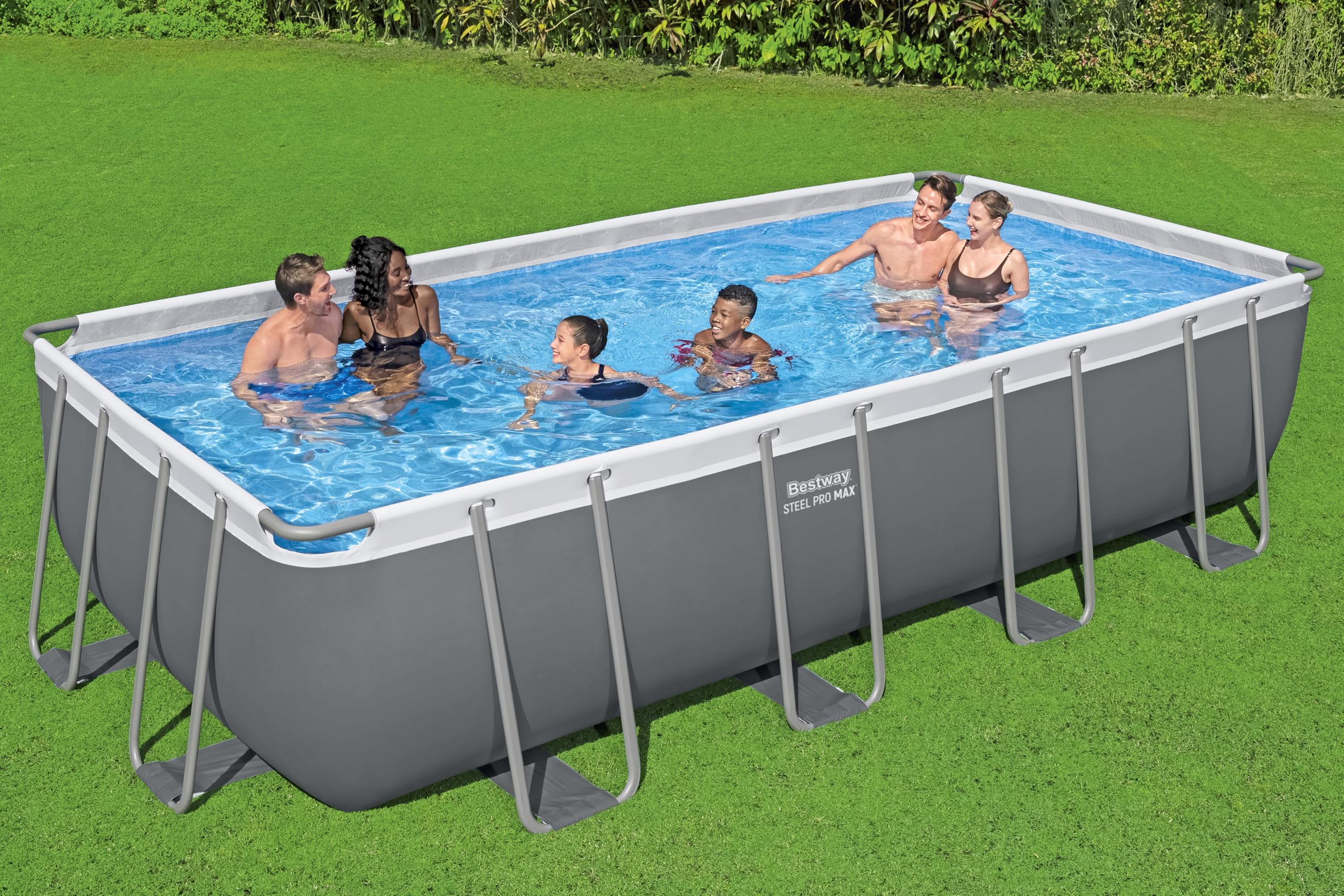 Bestway 56466-7 Set piscina fuori terra Steel Pro MAX - 5,49 m x 2,74 m x 1,22 m, grigio