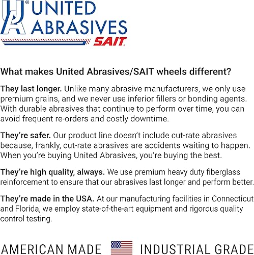 Miniatura 5 de United Abrasives -SAIT 23071 A36T Ruedas de corte fino de alta velocidad de corte rápido 4" x 0.035" x 14", paquete de 100