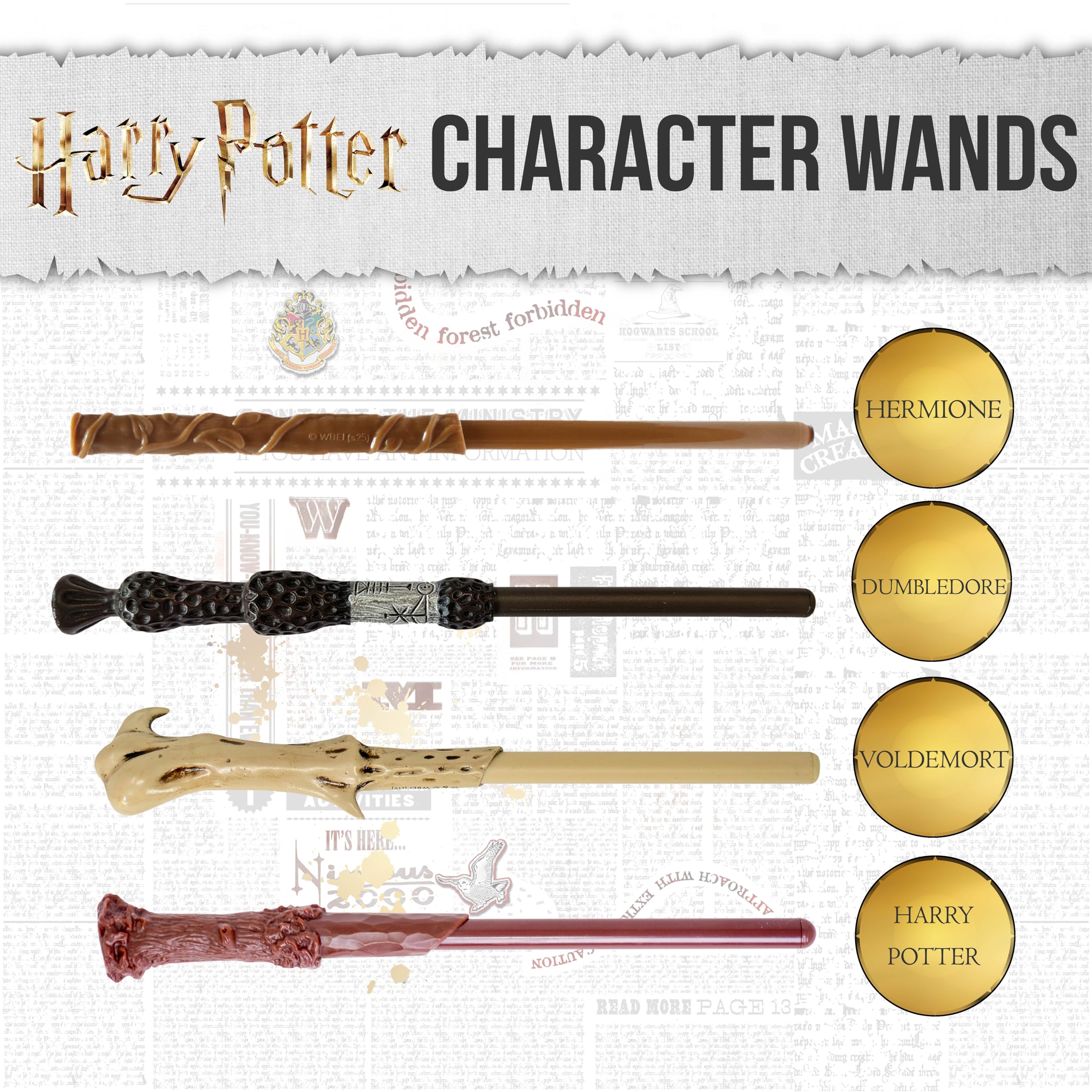 Harry Potter Wand Pen Set of 4 - Harry, Hermione, Dumbledore, Voldemort Quad Wand Pack - Licensed Merchandise -Stationery Gifts - Image 3