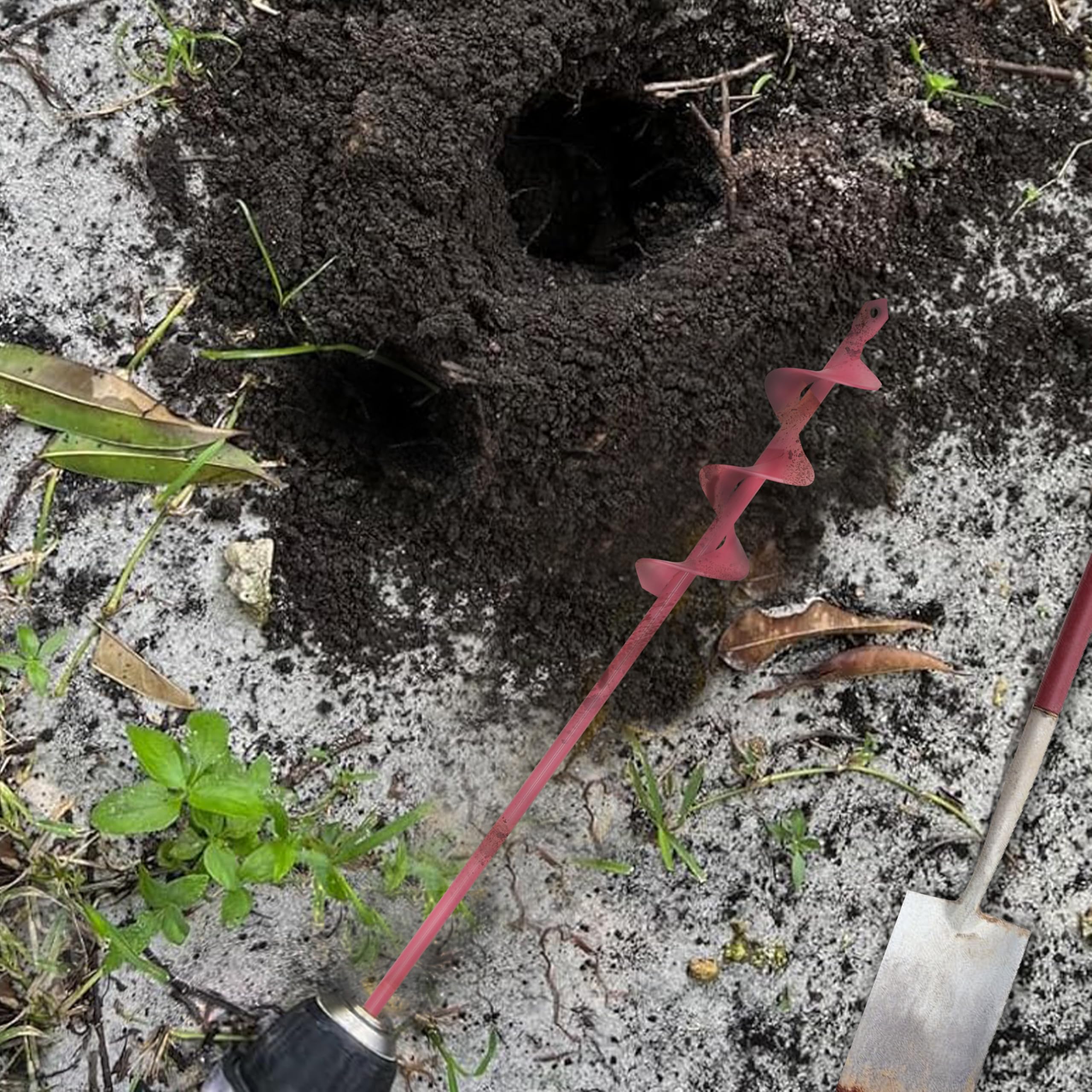 Punta elicoidale per trapano da giardino 4 x 42 cm, trivella per trapano – Punta per trapano a batteria per piante rosa – Strumento per scavare per piante
