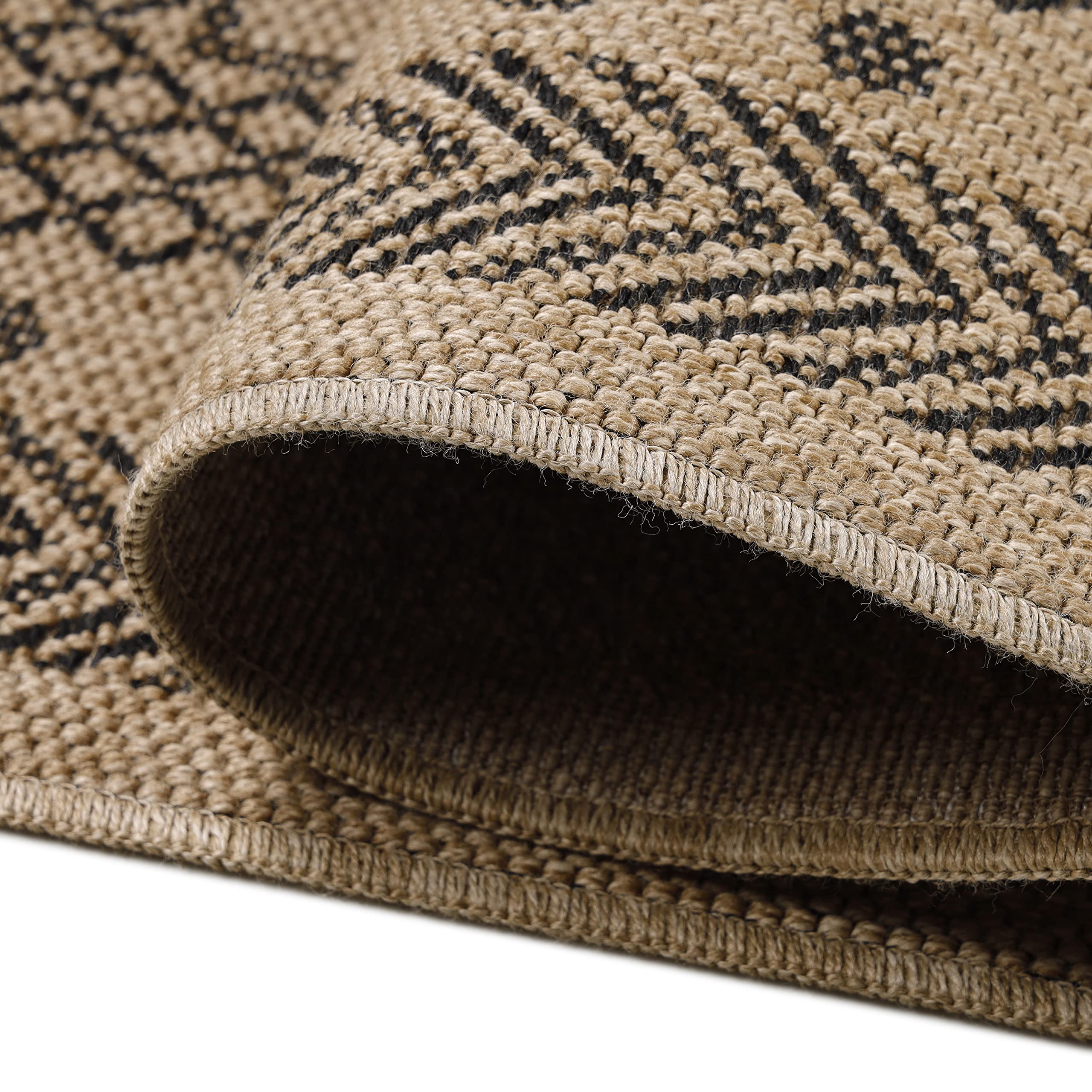 HomebyHome Tapis Outdoor 160x230 cm, Grand Tapis Effet Jute, résistant aux Conditions climatiques, idéal pour Salon, Jardin et terrasse