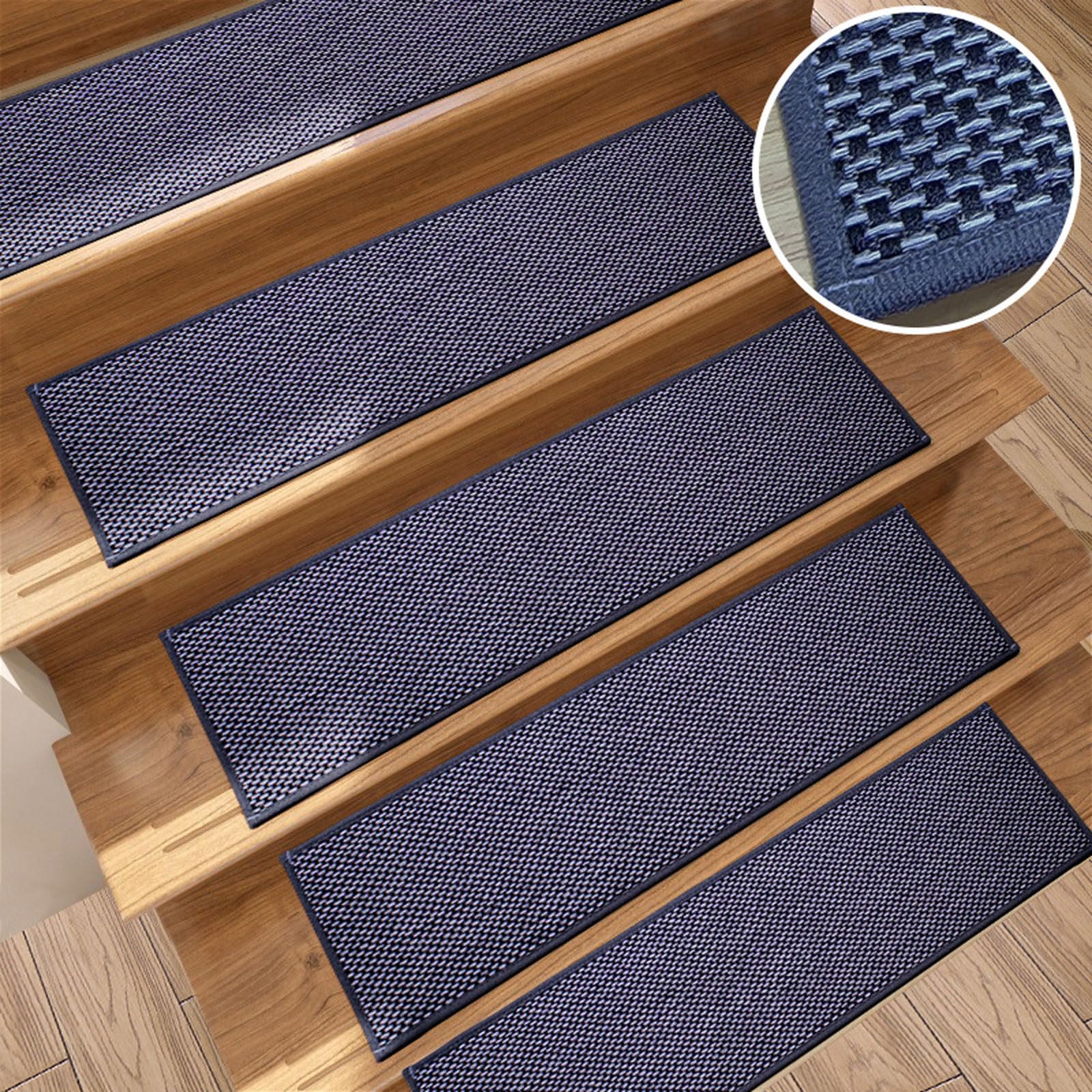 Alfombrilla para escaleras de fácil limpieza con base protectora decorativa