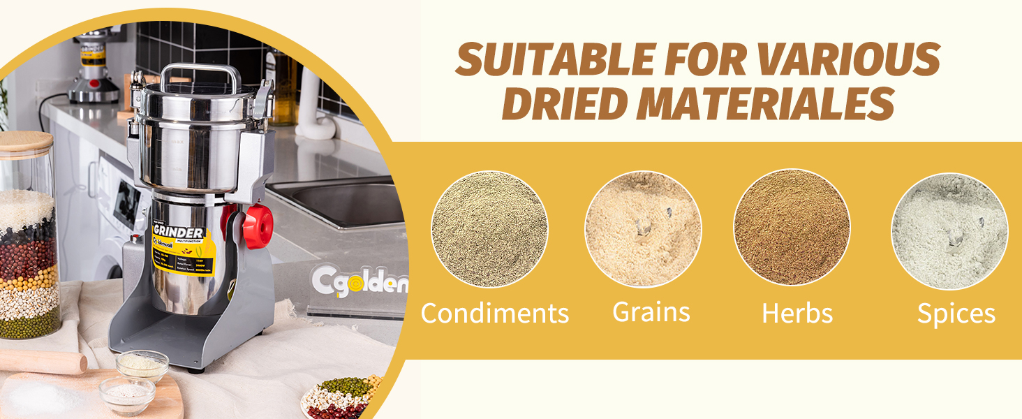 CGOLDENWALL 電動コーヒーグラインダー 800g LED Amazon.com: CGOLDENWALL 800g Electric Grain Grinder Mill Safety