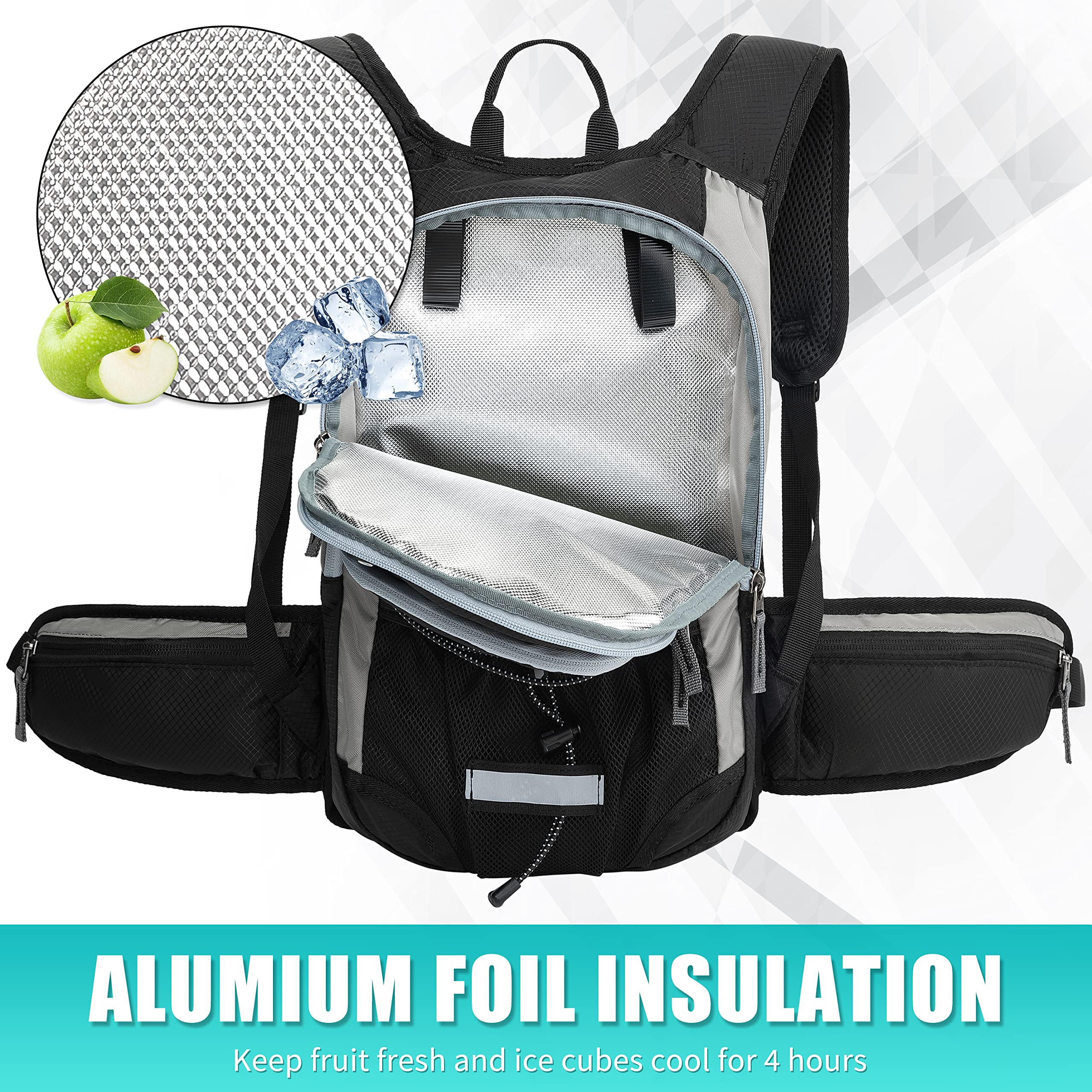 Miracol Trinkrucksack mit 2 l Wasserblase – Thermo-Isolierpack hält Flüssigkeit bis zu 4 Stunden kühl – Beste Ausrüstung im Freien zum Laufen, Wandern, Radfahren und vieles mehr