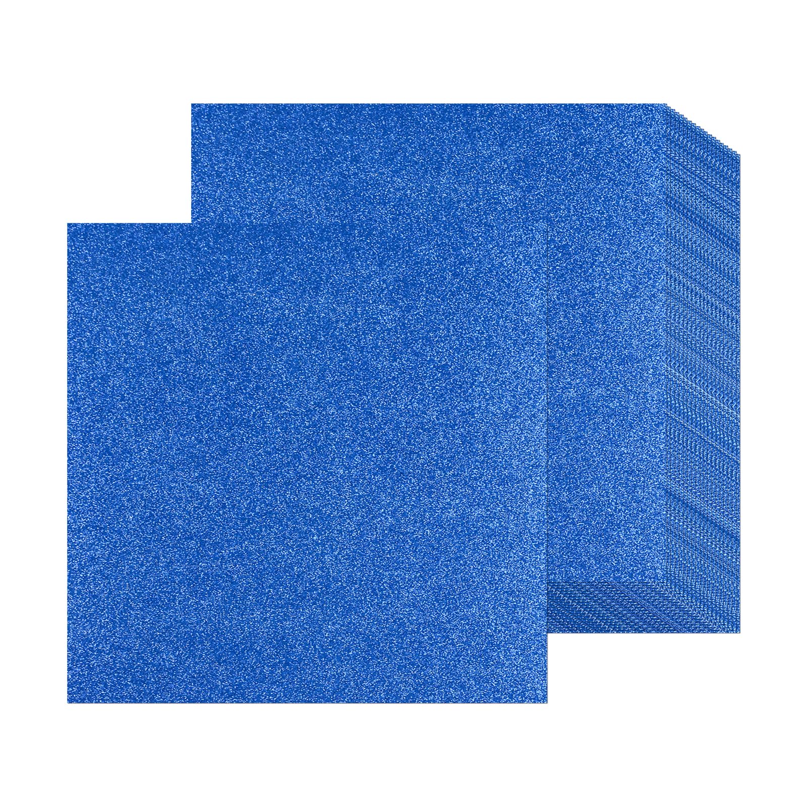 12 Sheets Blue Glitter Cardstock Paper 12" x 12", Thick Glitter Craft Paper for Scrapbook DIY Art Project Greeting Cards Wedding Birthday Party Decoration 250GSM