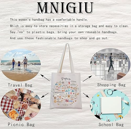 Miniatura 6 de Paris City Tote Bag Paris Travel Gift Paris Regalo de París Bienvenido a París Regalo de mudanza a París