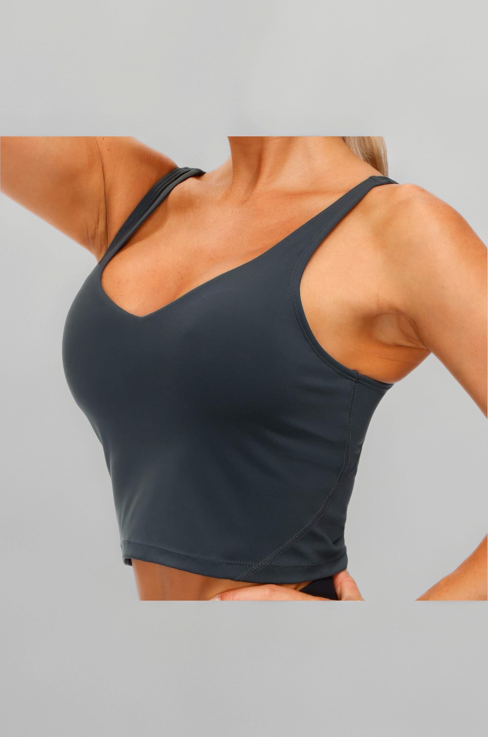 THE GYM PEOPLE Womens' Sports Bra Longline Wirefree Padded with Medium Support