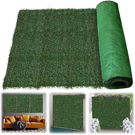 Conceal Your Oasis: 60" x 120" Artificial Grass Privacy Fence for Tranquil Spaces