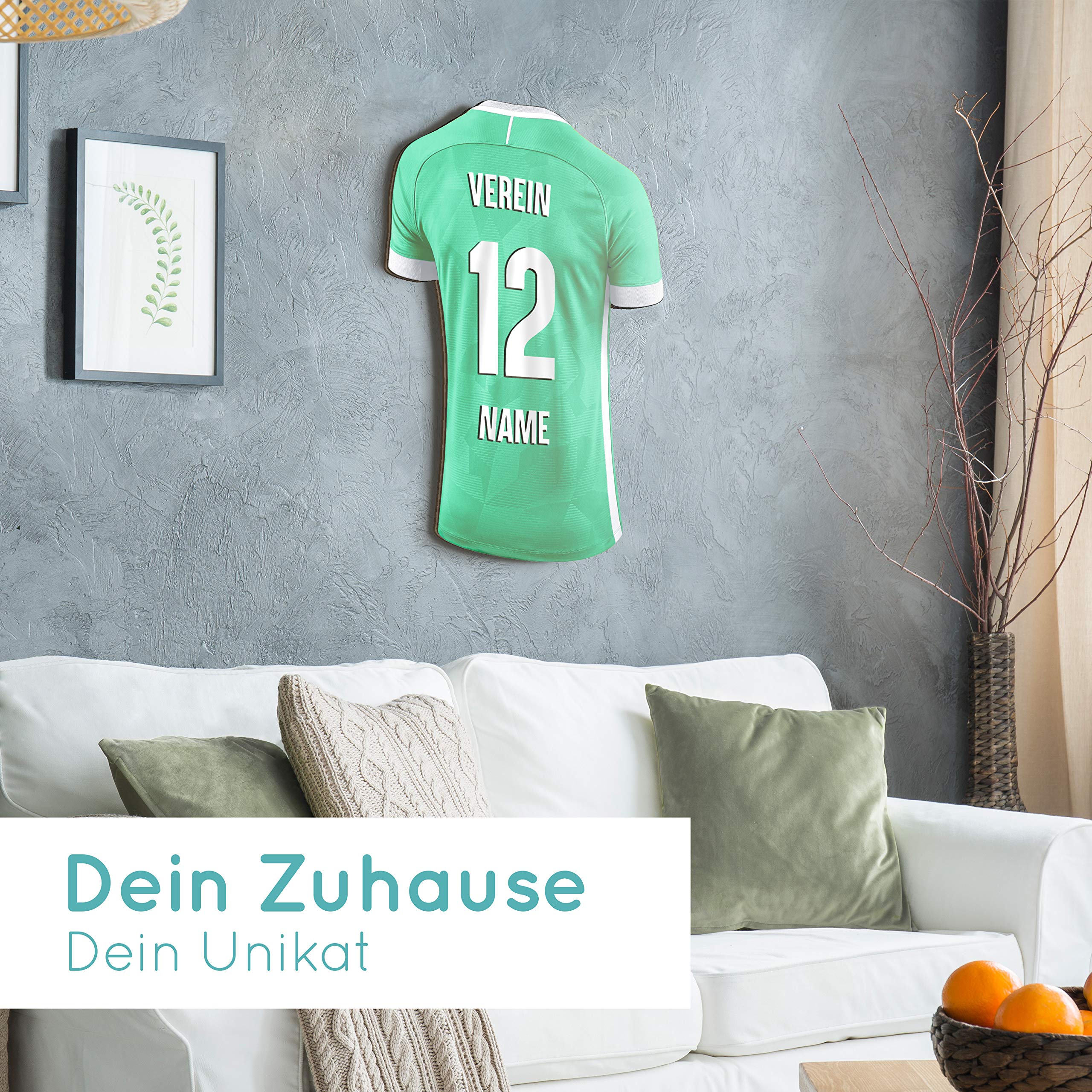 Elbeffekt Trikotlampe für Bremen Fans aus Holz - personalisierbares Geschenk - schenke dein individuellen Bremen Fanartikel aus Echtholz