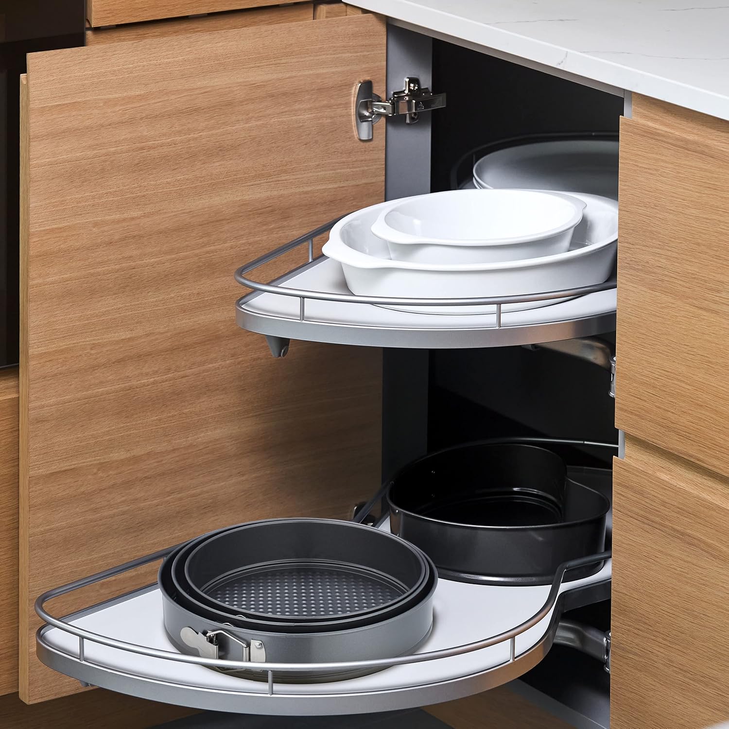 Relaxdays Set of 3 Springform Pans, Round Baking Forms, Ø 24, 26, 28 cm, Stainless Steel, Non-Stick Coating, Anthracite